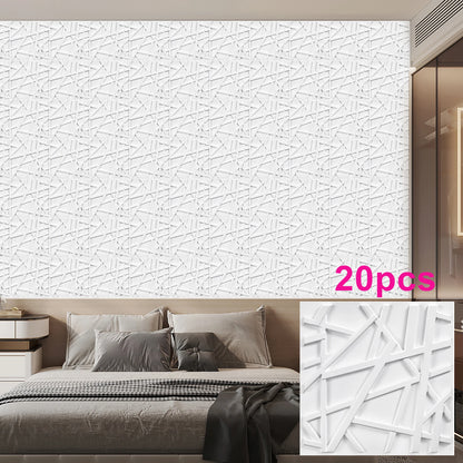 KUUJOJO 20pcs 3D textured wall panel for indoor wall decoration, suitable for living room, hall, bedroom, hotel, office