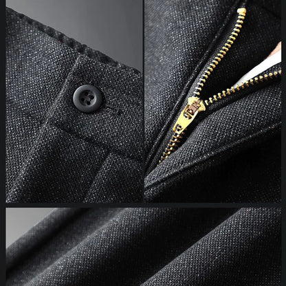 Men's Straight Leg Long Daily Pants Casual Straight Slim Fit Narrow Leg Trousers Stylish Male Suit Work Fashion Blue Gray Pants.