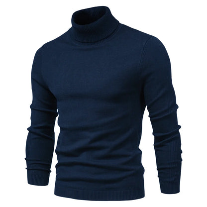 New Winter Turtleneck Thick Mens Sweaters Casual Turtle Neck Solid Color Quality Warm Slim Turtleneck Sweaters Pullover Men.