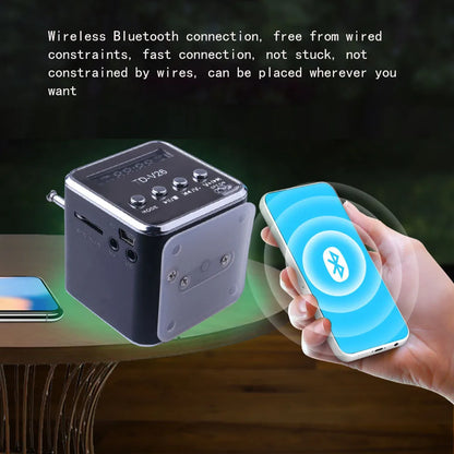 TD-V26 Speaker Mini FM Radio Receiver MP3 Music Player LCD soundbar Micro SD TF Music Stereo Loudspeaker for Laptop.