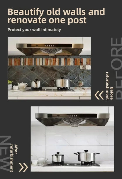 10PCS Waterproof 3D Ceramic Tile Sticker Imitation Marble Self Adhesive Wall Floor Sheet for Home Renovation Decoration Use