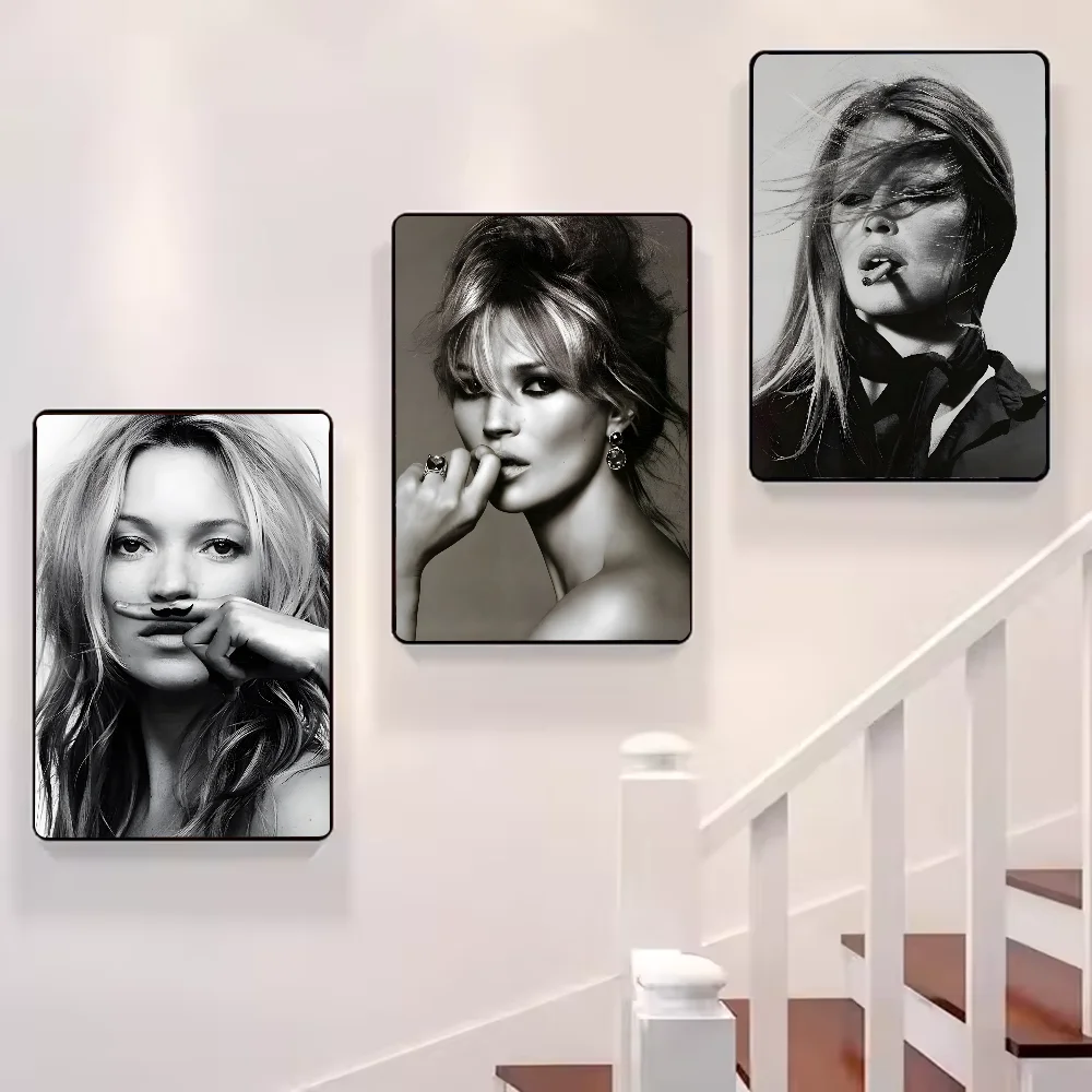 Kate Moss Fashion Modern Art Poster HD art sticky wall waterproof home living room bedroom bar aesthetic decoration.