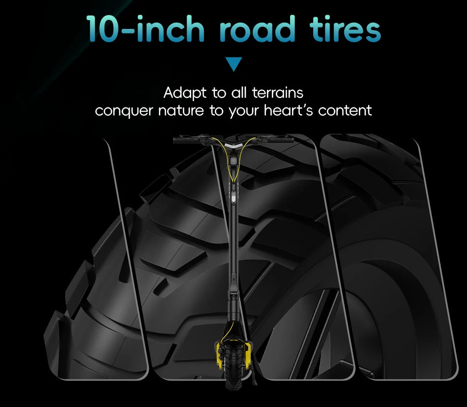 OOTD S10 Off-road Escooter 1400W Motor 48V20Ah Battery Adult E-Scooter 10-inch Tire City Commuting Electric Scooter.