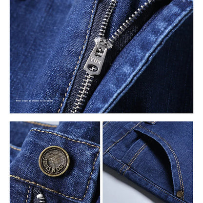 2024 Fashion Men Stretch Loose Straight Jeans Casual Elastic Slim Fit Denim Pants Male Brand Business Trousers Large size 38 40.