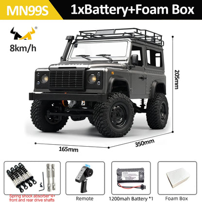 1/12 MN99s Rc Car MN Model 2.4G RTR Remote Control 4WD Off-road Climbing Crawler Defender Pickup Truck Toys for Children