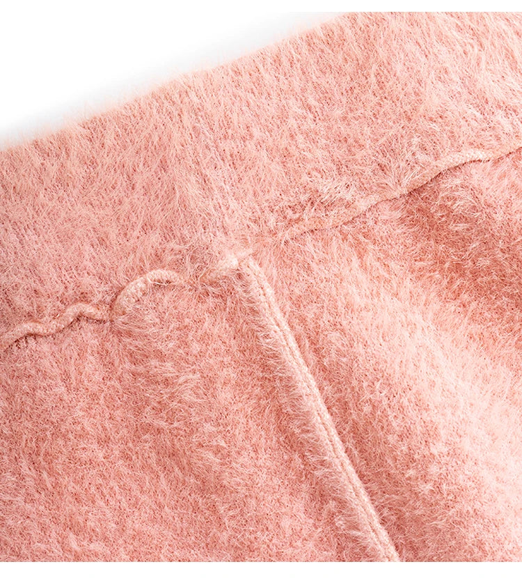 2025 New Thick Knit Midi Skirt High Waisted Straight Hem Bodycon Pencil Skirts for Petite Women Cozy Fall Winter Fashion