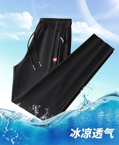 Straight-leg Casual Pants For Men Ice Silk Sports Trousers Youth Fashion Summer 2024 New Arrival Comfortable Loose Fit.