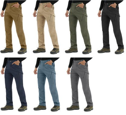 TACVASEN IX9 Winter Softshell Thermal Hiking Pants Work Pants Mens Fleece Cargo Pants Waterproof Warm Outdoor Male Trousers