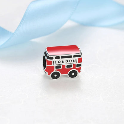 Original 925 Sterling Silver Charms Love Travel London Bus Suitcase Paris Beads Fit Brand Bracelets Necklaces Women DIY Jewelry.