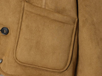 Frauen 2025, doppelseitig zu tragen, Lammsamtmantel, Damenmode, Stehkragen, einreihige Tasche, kurze Jacke, Damenoberbekleidung