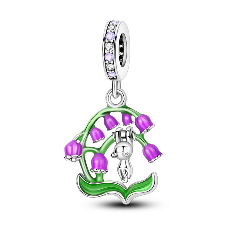 Flowers Series 925 Sterling Silver Sunflowers Tulip Carnation Charms Fit Original Bracelet  For Women Jewelry Making