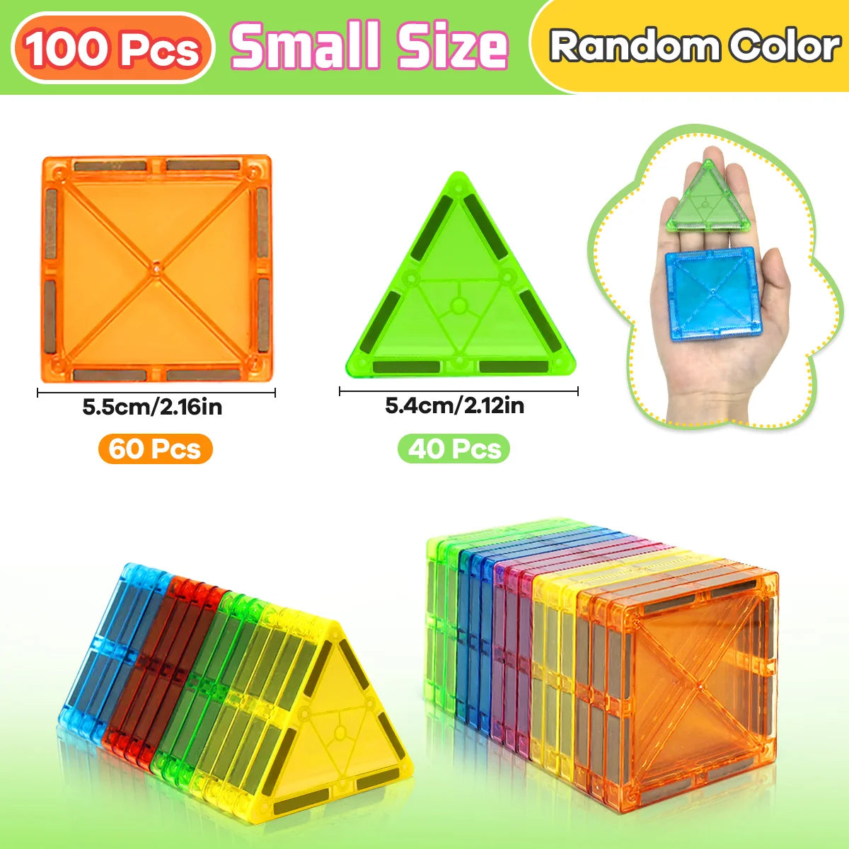 30/50/100PCS Magnetic Building Blocks Montessori Educational Constructor Toys Set For Kids Game For Boys Girl Gifts.