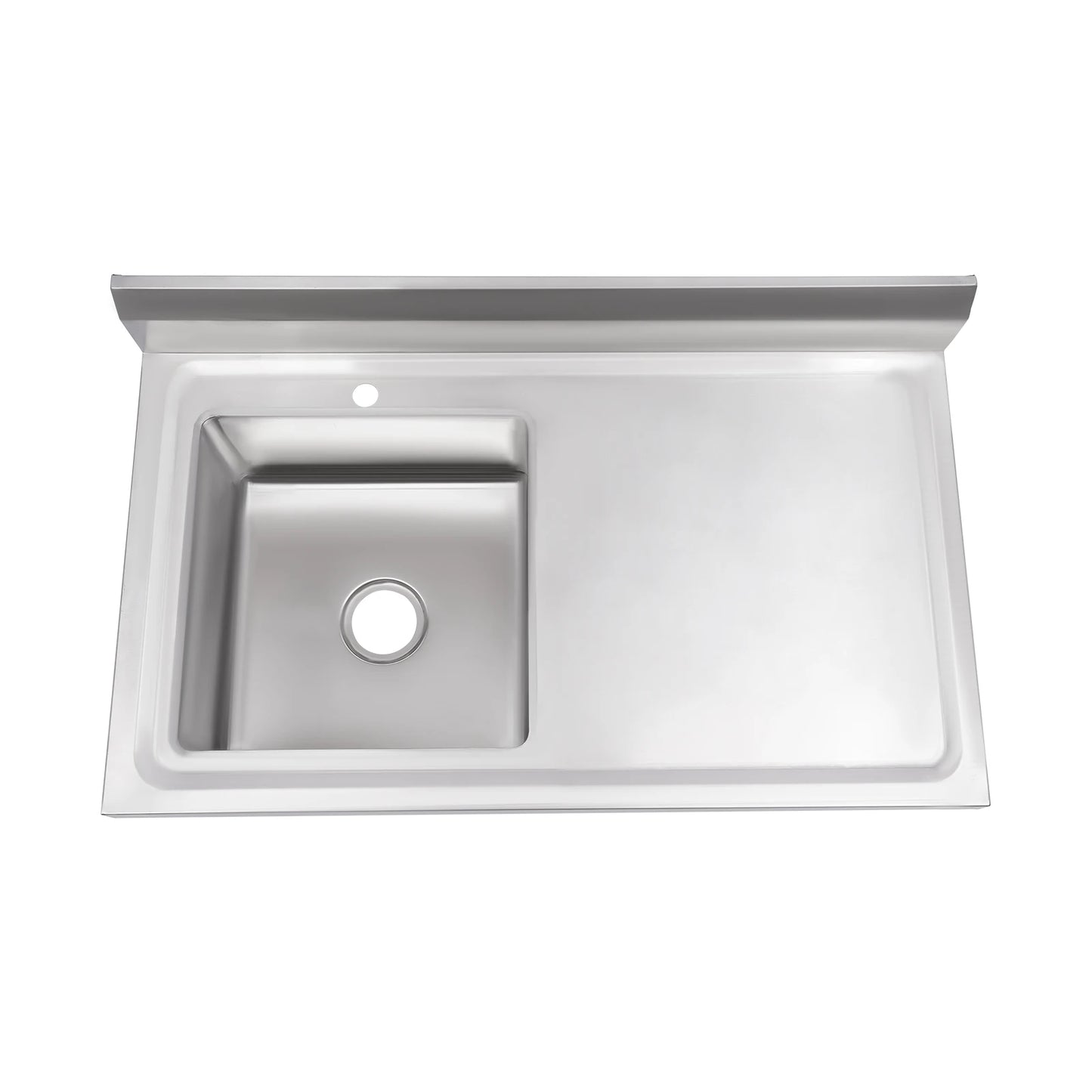 Küchenspüle mit 201 Stauraum, Edelstahlspüle mit Waschbecken, 100 x 60 x 93 cm, freistehendes kommerzielles Küchenspüle aus Edelstahl