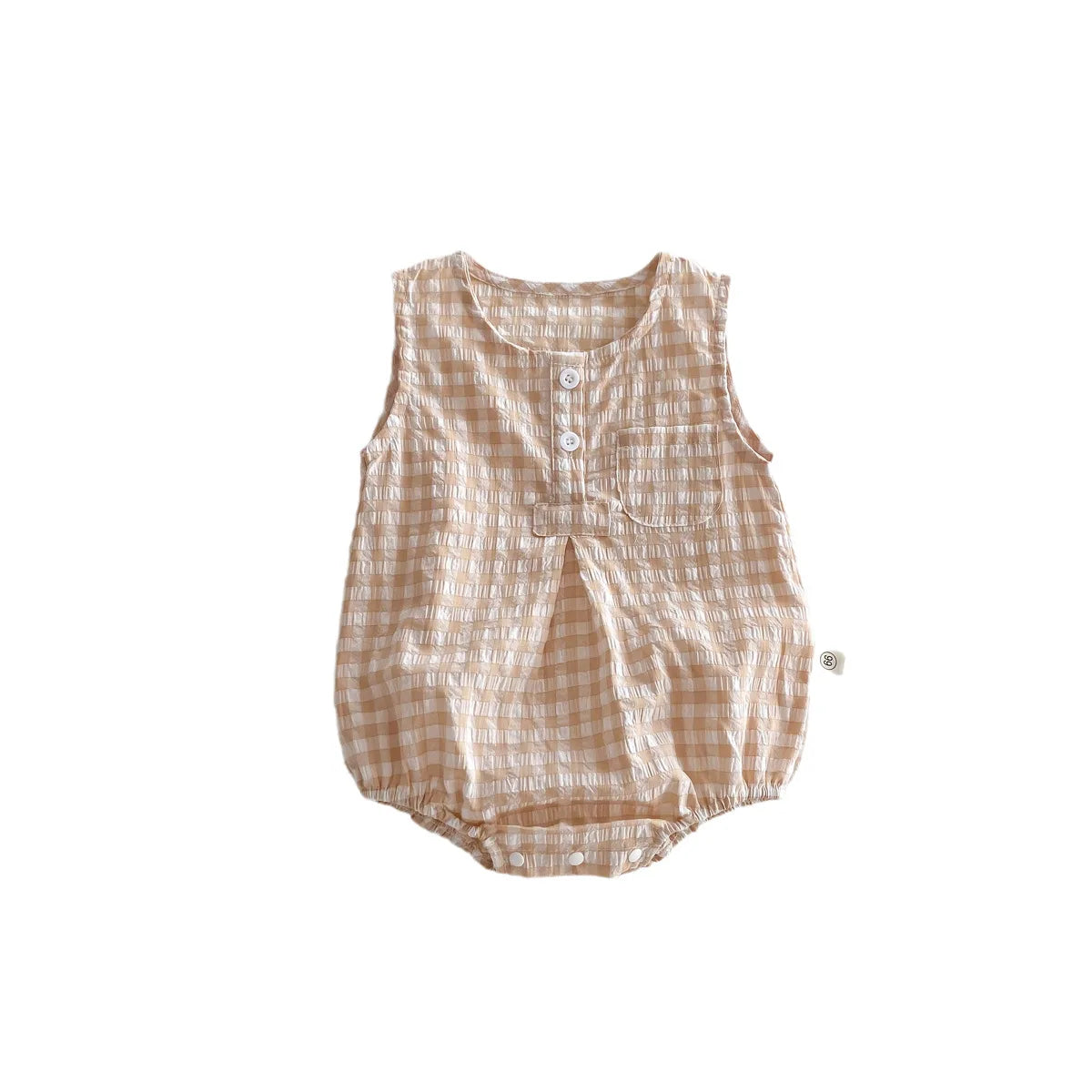 2024 sommer Neue in Kinder Baby Mädchen Jungen Nette Kleidung Säuglings Kleinkind Plaid Ärmellose Baumwolle Overalls Neugeborenen Bodys 0-24M.