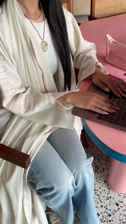 Luxury Embroidery Muslim Abaya Wave Kimono Dubai Islam Muslim Dress Women Kebaya Kaftan Cardigan Robe Musulmane Caftan Marocain.