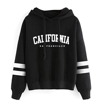 California Womens Tracksuit Casual Stripe Versatile Hooded Sweatshirt or Pants or Suit Simplicity Hot Sales Street Outfits S-3XL.