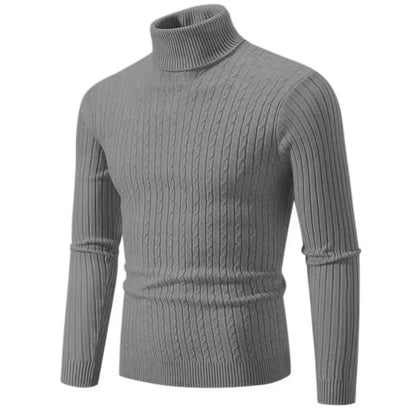 2025 New Men's High Neck Sweater Solid Color Pullover Knitted Warm Casual Turtleneck Sweatwear Woolen Mens Winter Outdoor Tops.