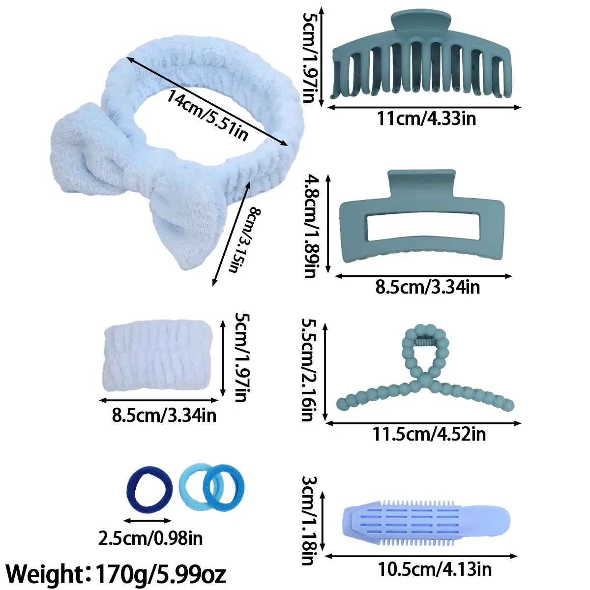 58-Piece Hair Accessories Set Butterfly End Hair Ties Shark Clip Flower Hair Grips Hair Bands Hair Accessories for Women Girls