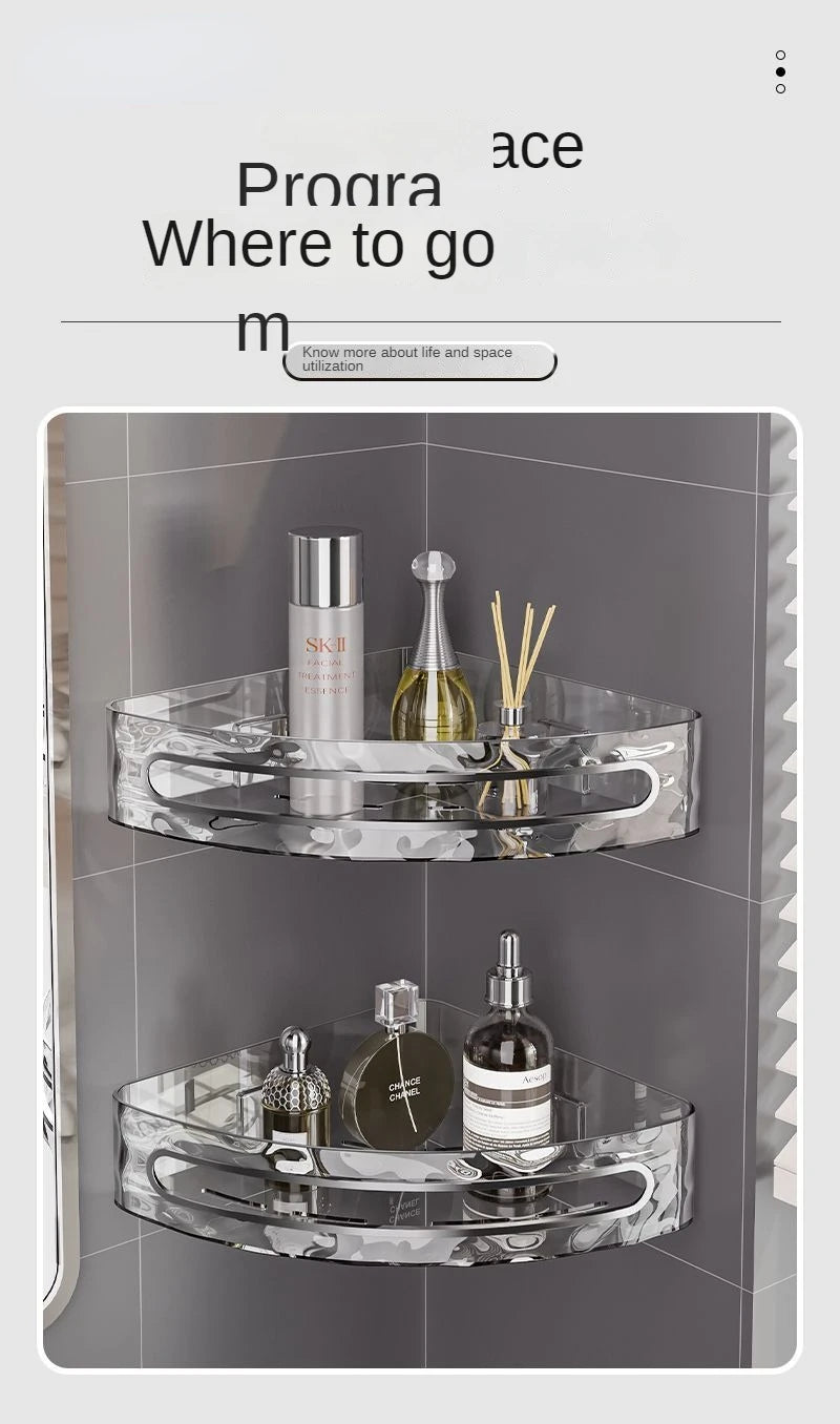 2PCS Badezimmer Regale Küche Lagerung Organizer Kunststoff Shampoo Rack Dusche Regal Bad Zubehör Kein Bohrer Regal