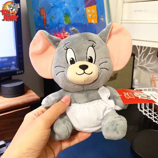 Original 18cm Tuffy Doll Tom and Jerry Plush Toys Cute Tom Cat Throw Pillow Doll Tefie Mouse Action Cartoon Doll.