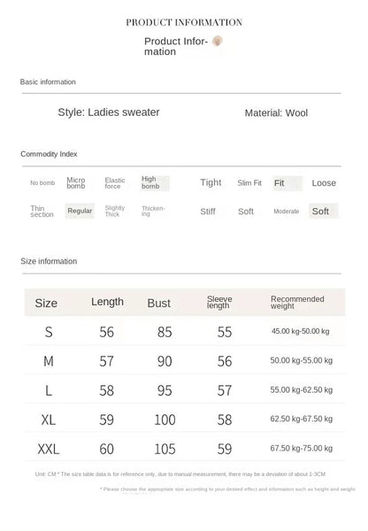 2025 100% Merino Wool Sweater Elegant Cashmere Pullover Women Pile Collar Long Sleeve Knitwear Basic Clothing  Jumper Tops.