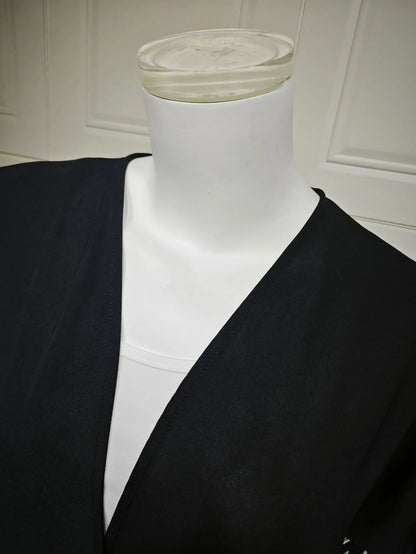 Arabian Embroidery Robe Muslim Women One Size Dubai Fashion Outer Wear Abaya Pleated Splicing Dress.