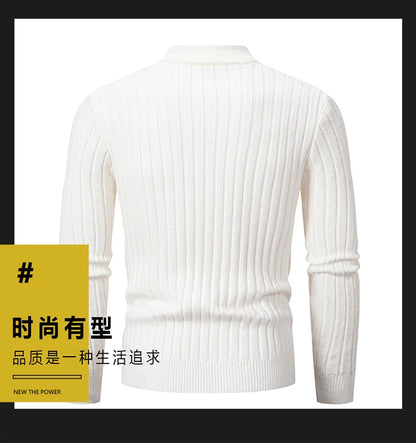 2023 Autumn  and Winter New Sweaters Warm Fit Knitted Sweaters Solid Color Casual Pullover Multiple Styles Sweater Men.