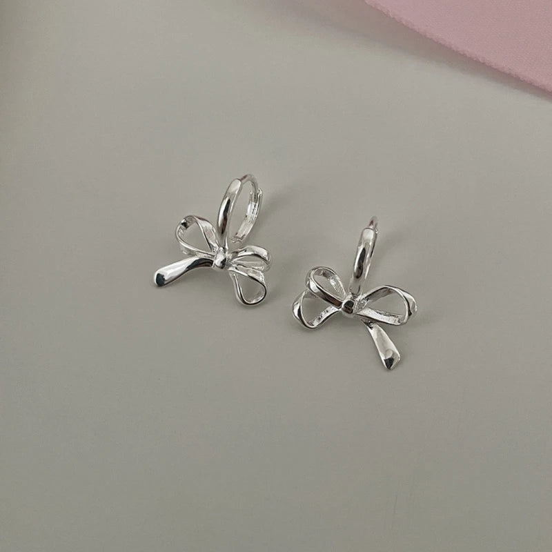 Bowknot Studs Earrings Ear Piercing Jewelry Accessory Stylish Bow Ear Pendant Jewelry for Fashion Enthusiasts.