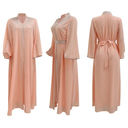 Floral Bedruckte Abaya Arabisch Langes Kleid Frauen Muslimischen Marokkanischen Kaftan Robe Golf Jalabiya Dubai Islam Türkei Kleider Ramadan Kleid