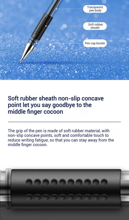 Deli 12er-Pack Gelschreiber-Set, 0,5 mm Kugelschreiber, Schwarz, Blau, Rot, Tintenfarben, Schreibutensilien für Schule, Büro, Schreibwaren.