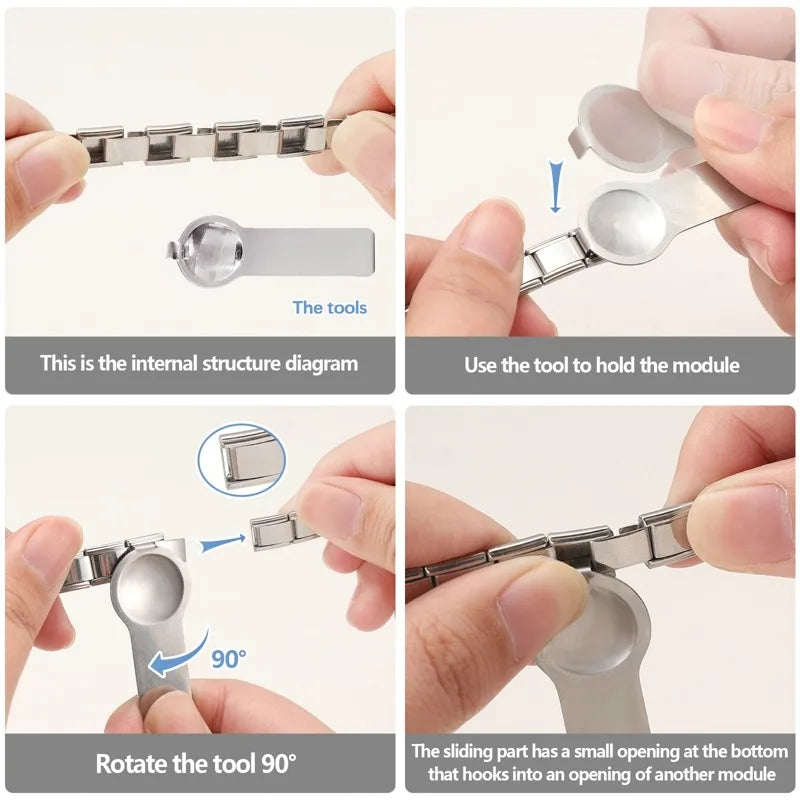 New Fashion 9mm 15 Style Italian Modular Charm Bracelet Fashionable Leisure Holiday Scenery Literary Modular Elastic Bracelet.