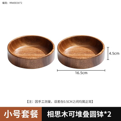 Solid Wood Tray Acacia Wood Premium Kung Fu Tea Small Tray Fruit Snacks Nuts Dessert Plate Desktop Storage Tableware