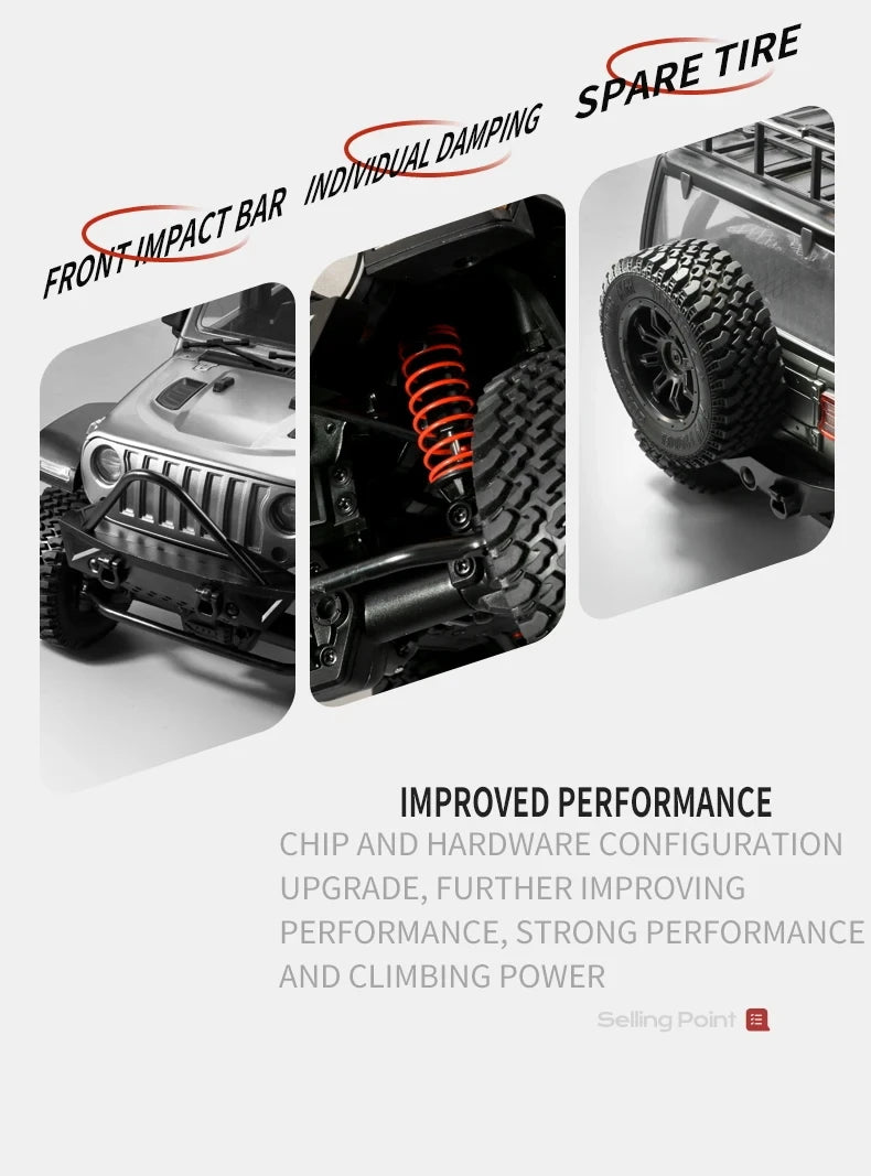 1/12 MN128 RC Car 4WD Jeep Model 2.4G Remote Control LED Light 4X4 Off Road 4WD Climbing RC Truck Electric Toy Car Gift for Boy