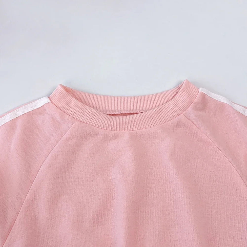 Bear Leader Kids Clothes Girls Autumn Fashion Bow Decoration Pink Sports Top+Pants Two-piece Sets Children's Daily Casual Wear.