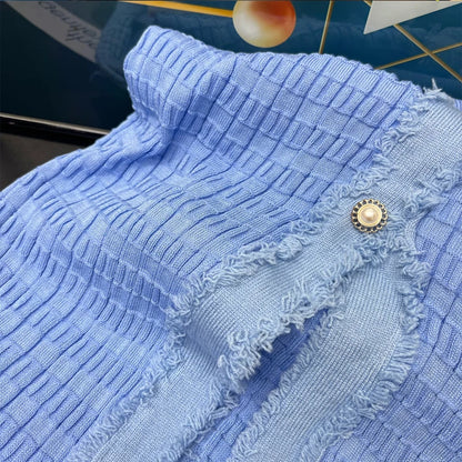 YuooMuoo 2023 Neue Ankunft Frauen Gestrickte Lange Kleid Elegante V-ausschnitt einreiher Split Pullover Kleid Büro Dame Vestidos.