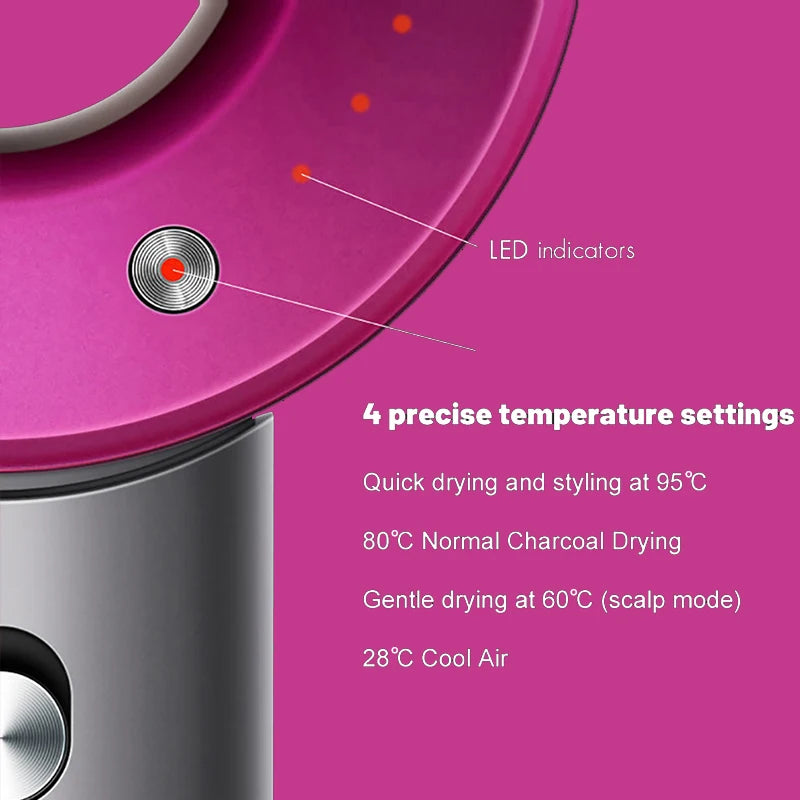 Diffuser Hairdryer Ionic Professional Electric Hair Dryer Heat Leaf Blow Drier With Diffuser Ion Leafless Air Blower 5in1 Woman.