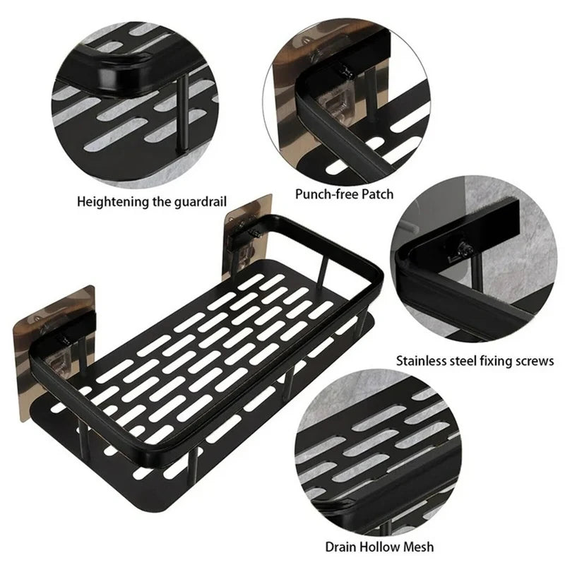 Klebstoff Dusch-Caddy Regal Metall Wand Badezimmer regale Korb Kein Bohren Gestelle Für Badezimmer-Speicher-Organizer & Heim dekor