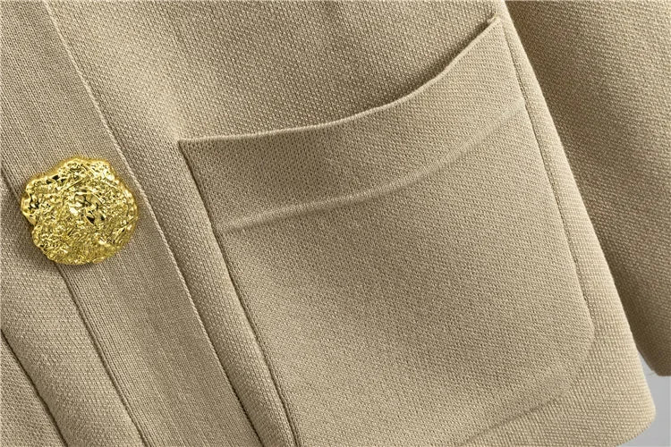 2 Piece Sets Muslim Ensemble Knitting Outfits Women Cardigan Sweater Buttons Pockets Knit Wide Leg Pants Suit Casual Knitwear.