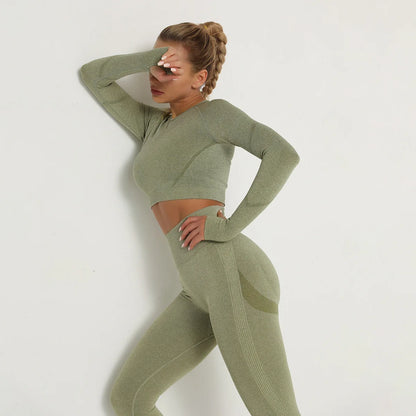 Solid Color seamless gym Yoga Set Legging +sport bra+short+long sleeves Tracksuit  Women Gym Suit Comprehensive Training Jogging.