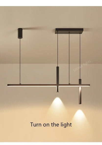 Neue Restaurant Kronleuchter moderne einfache Esszimmer Tisch Bar Lichter lange Streifen Scheinwerfer kreative Designer Pendelleuchten.