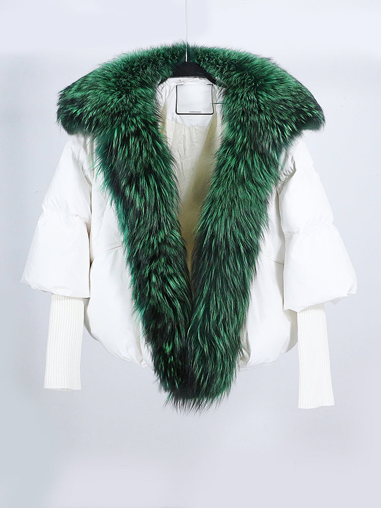 Lose Natürliche Echt Fox Pelz Kragen Mantel Dicke Neue Europäische Mode Weiße Ente Unten Jacke Winter Frauen Warme Luxus Oberbekleidung