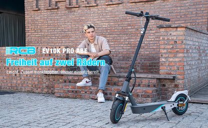 RCB EV10K PRO ABE Electric Scooter, App Control, 10'' Foldable 400W Electric Scooter Adults, E-Scooter with Dual shock absorbers.