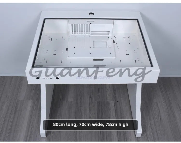 Computergehäuse für große Spieler, All-in-One-Tisch, hochwertiger Desktop, vollständig transparent, großes Gehäuse, cooler wassergekühlter Sci-Fi-Spieltisch