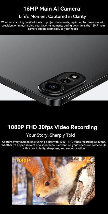 Blackview MEGA 2 Android 15 Tablet 12 inch 2K Display 36(12+24)GB 256GB Unisoc T615 9000mAh Battery Widevine L1 Pad PC