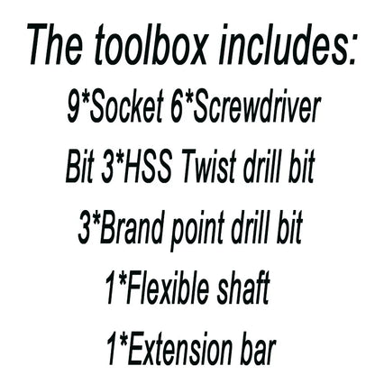 12V Lithium Bohrmaschine Elektroschrauber Hand Bohrmaschine Elektrowerkzeug Set Multifunktionale Zubehörbox Verpackung