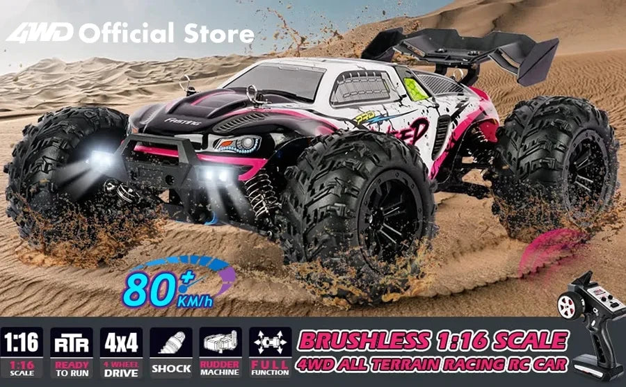 4WD Remote Control Car Off Road 4x4 RC High Speed Buggy Truck Super Brushless 50 or 80KM/H Fast Drift Racing Toy Kids Adults.
