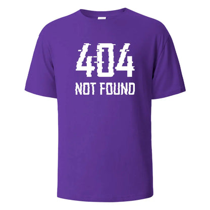 404Not Found Print T-Shirt Summer Tees For Men Women 100% Cotton O-neck Oversize Casual Short sleeved Tops