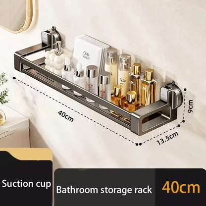 Haushalt Saugnapf Schnalle Badezimmer Dusche Gel Lagerung Korb Wc Ohne Stanzen Waschraum Wand-montiert Lagerung Rack