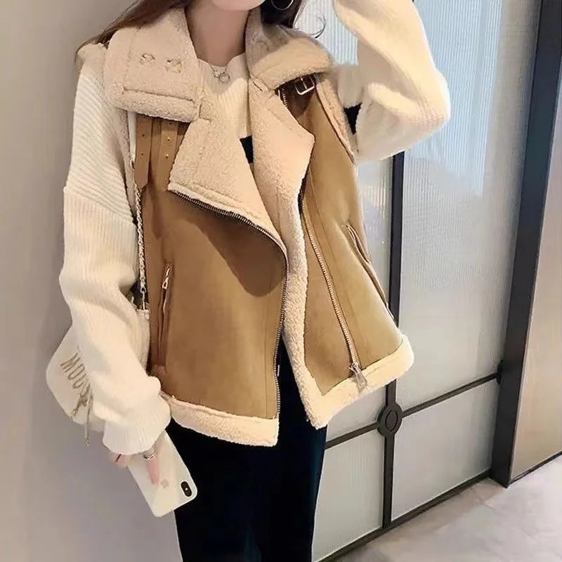 Ärmellose Jacke weibliche Pu Leder Weste Mantel Frauen 2024 Herbst Winter neue Motorrad Weste lose Oberbekleidung Roman beliebte Top