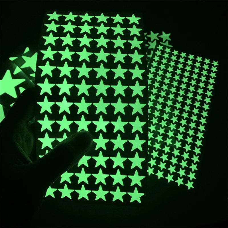 Glow Stickers Luminous In Darkness Fluorescent Star Wall Art 3D Home Decals For Kids Room Ceiling Switch Decoration.